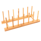 Suporte Escorredor de Prato 6 Divisória de Bambu Mimo Style