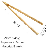Pinça Reta de Cozinha 36cm de Bambu Mimo Style