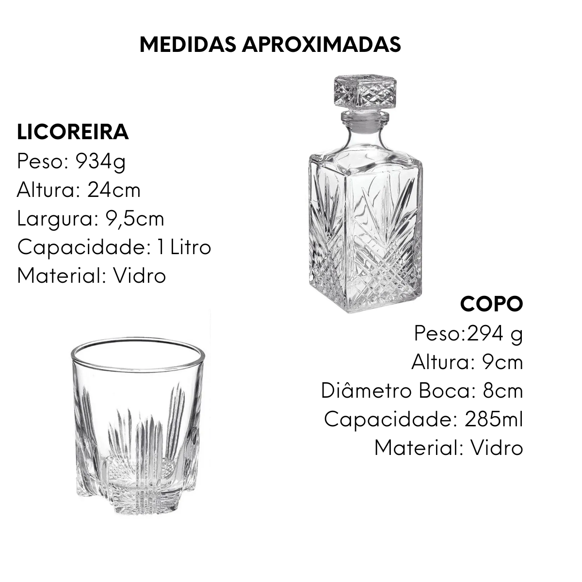 Conjunto Bormioli Rocco Selecta Licoreira De 1l Com 6 Copos De Whisky Day Home