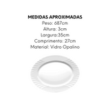 Prato Oval Ebro de Vidro Opalino Day Home