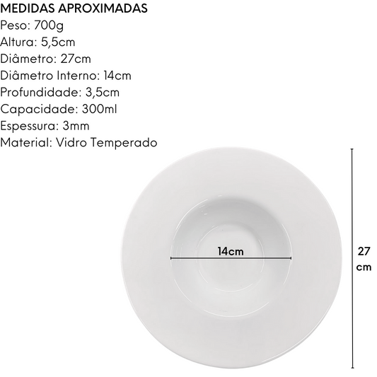 Prato Risoto 27cm em Vidro Temperado 300ML