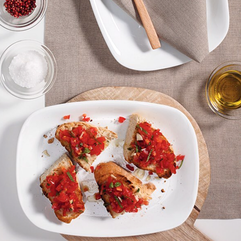 Prato Retangular Parma 28,5 cm em Vidro Temperado Day Home