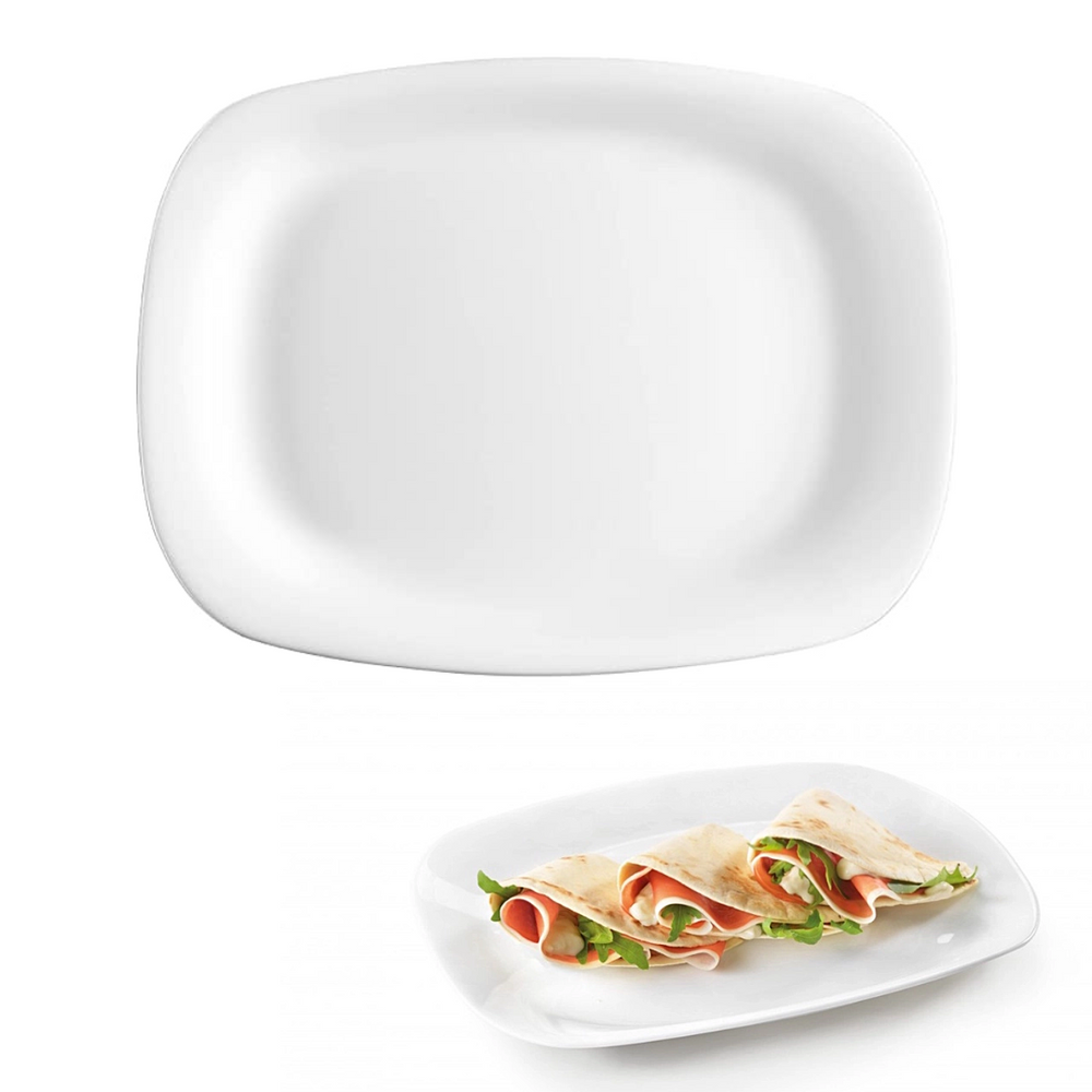 Prato Retangular Pequeno Vidro Temperado 22cm Bormioli Rocco Day Home