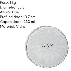 Prato Sousplat Diamond 33cm Transparente Day Home