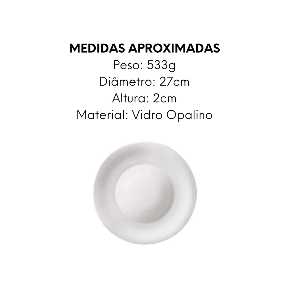 Prato Raso W Moon de Vidro Opalino Day Home