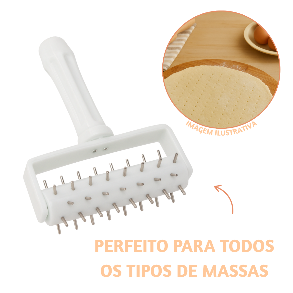 Rolo furador massas inox