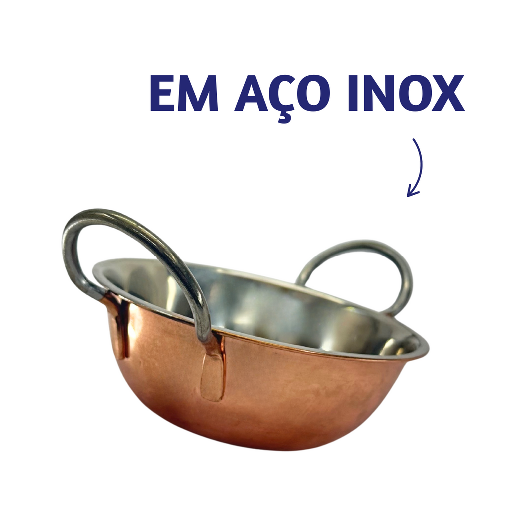 Tachinho mini caçarola inox cor cobre 450ml