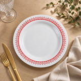 Prato Raso Menu Opaline Borda Vermelho