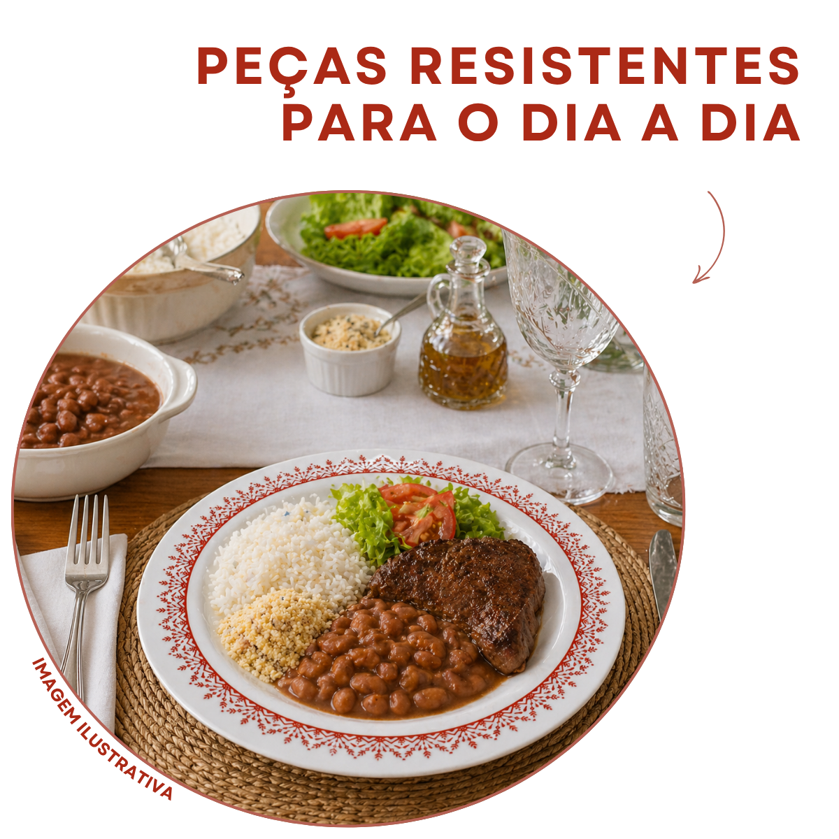 Prato Raso Menu Opaline Borda Vermelho