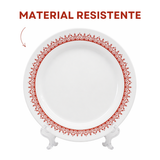 Prato Raso Menu Opaline Borda Vermelho