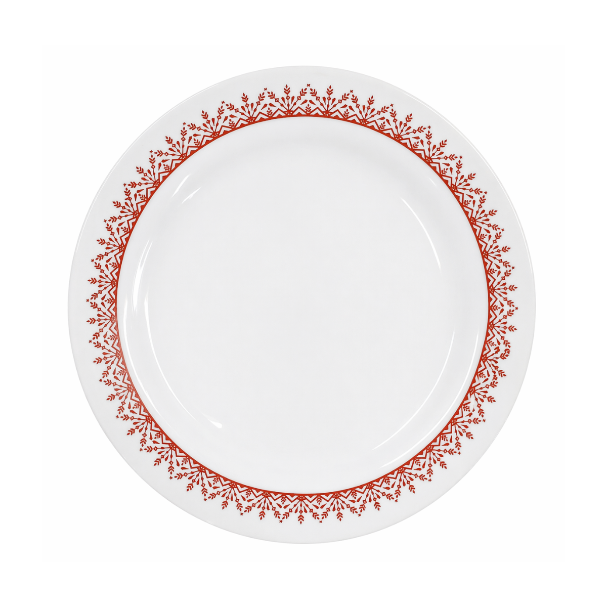 Prato Raso Menu Opaline Borda Vermelho