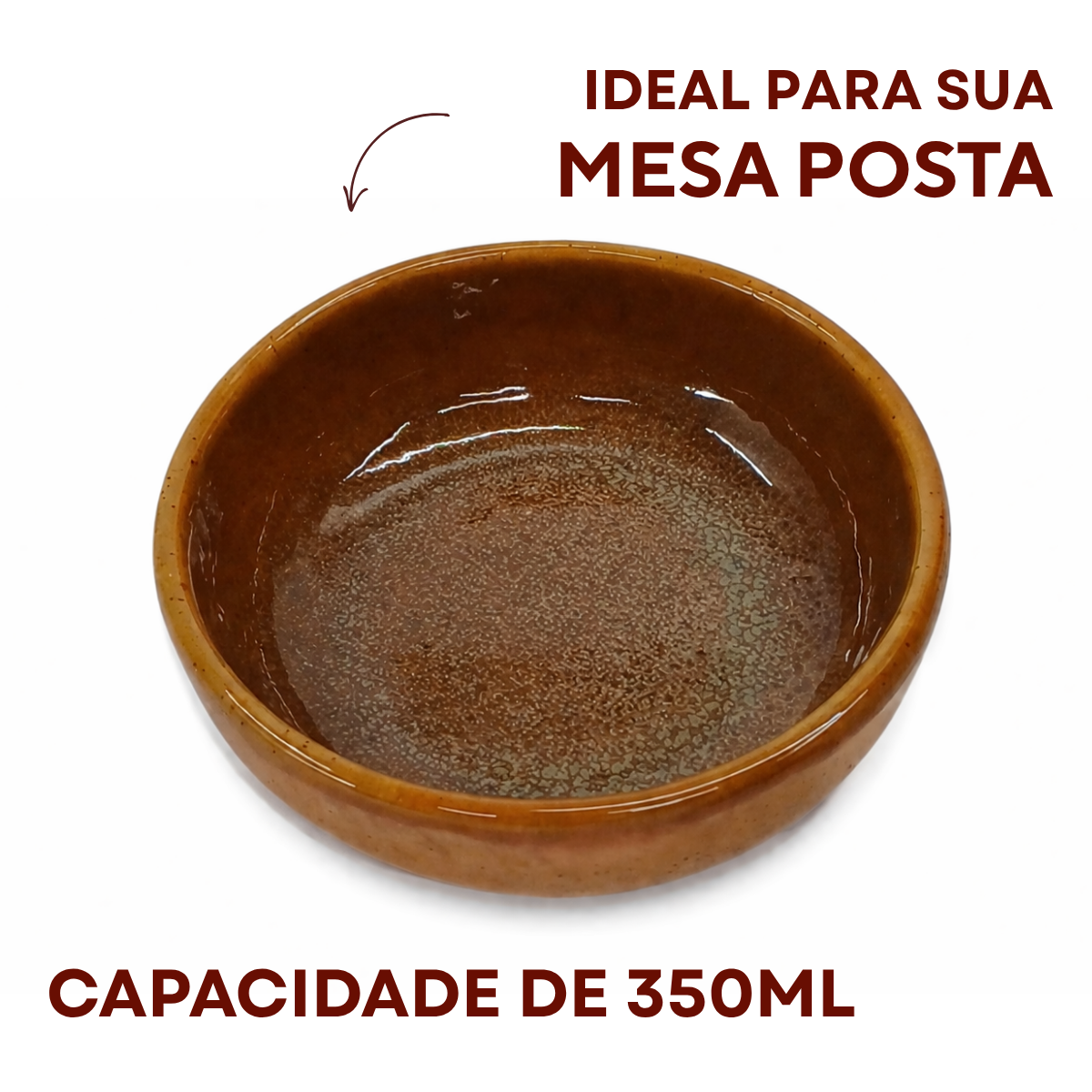 Tigela Cerâmica Refrátaria 350ml Romanha Wood