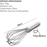Batedor Fuet de Aço inox e Polietileno Soirac