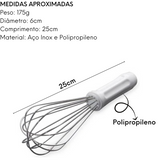 Batedor Fuet de Aço inox e Polietileno