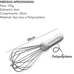 Batedor Fuet de Aço inox e Polietileno Soirac