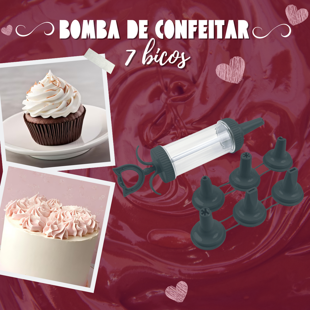 Bomba de Confeitar 7Bicos de Polietilno - A Gourmet