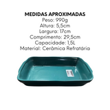 Travessa Retangular Jade P 1,5L