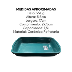 Travessa Retangular Jade P 1,5L - A Gourmet