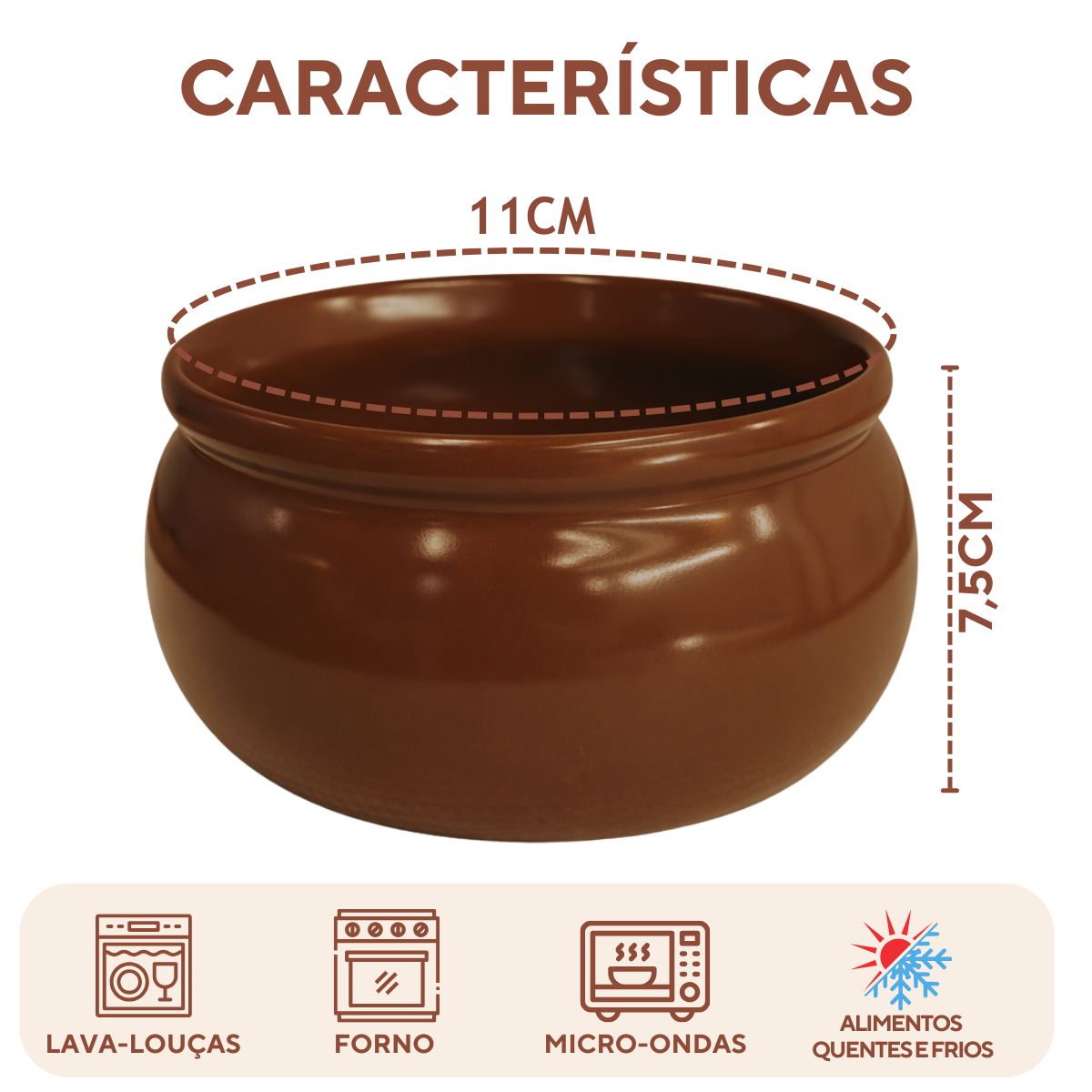 Cumbuca Ceramica Refrataria 500ml