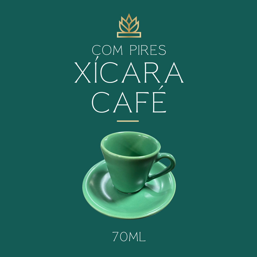 Xicara de Café Com Pires Verde - A Gourmet