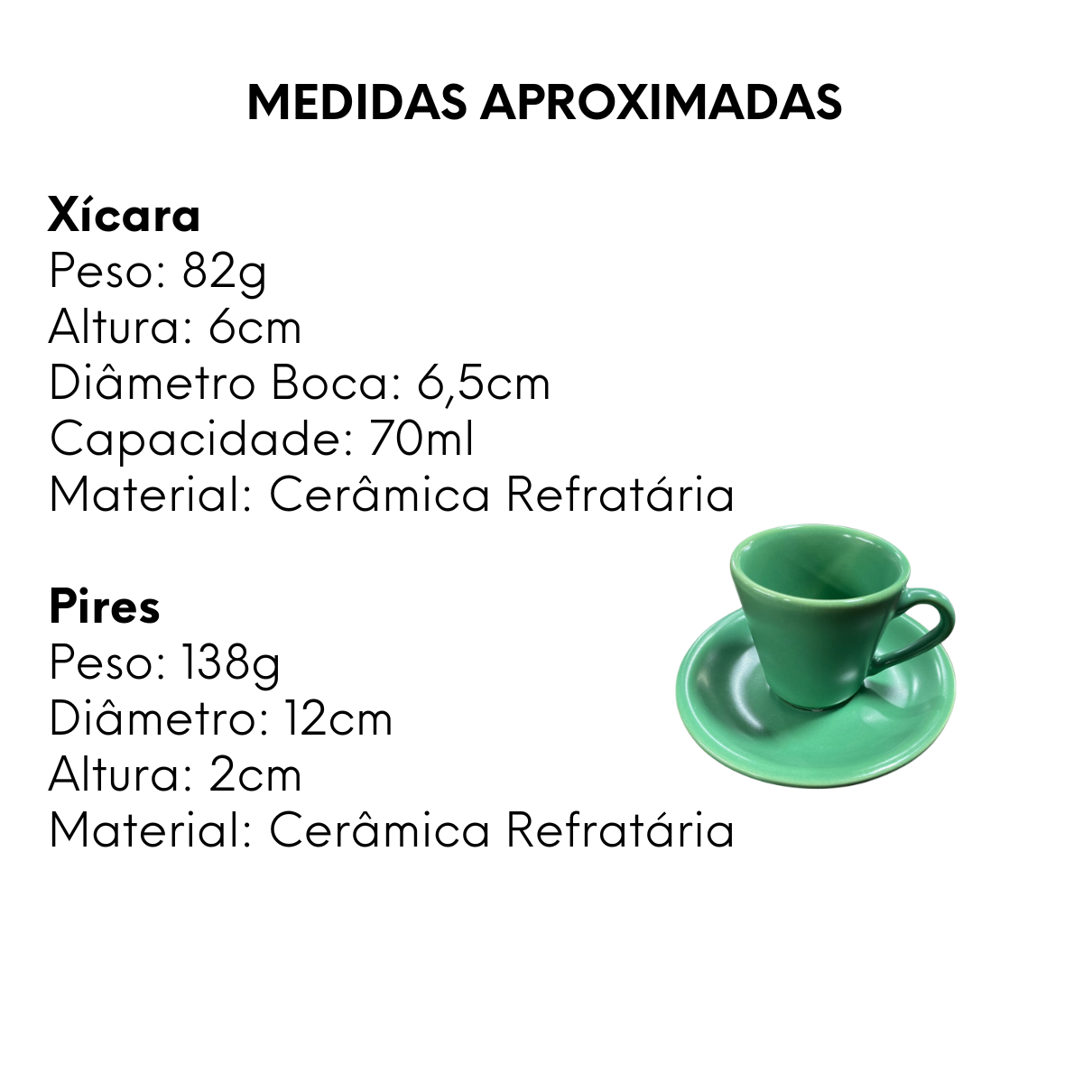 Xicara de Café Com Pires Verde - A Gourmet