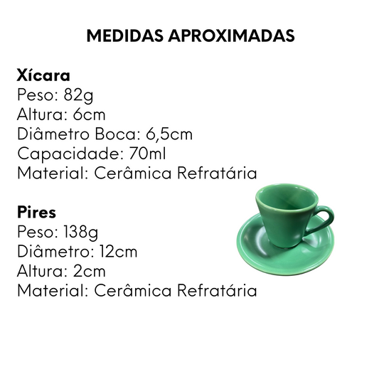 Xicara de Café Com Pires Verde