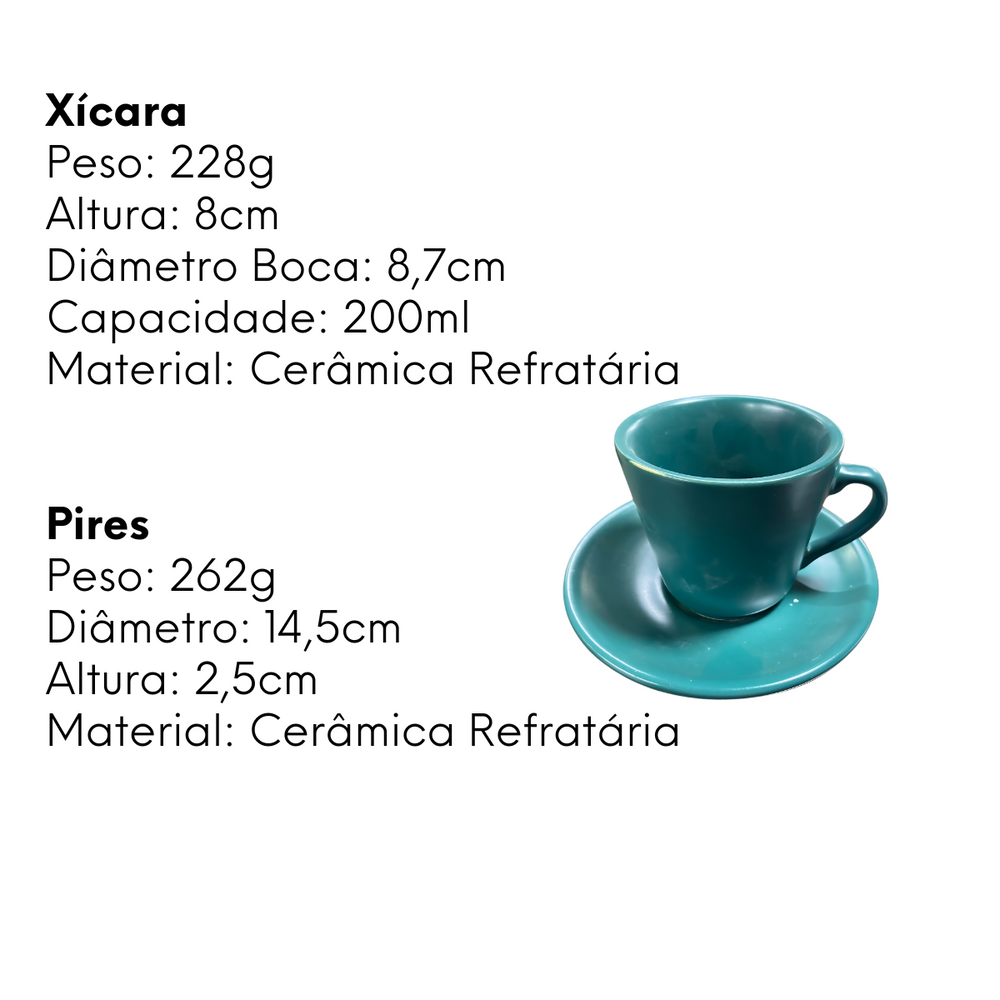 Xicara de Chá Com Pires Jade - A Gourmet