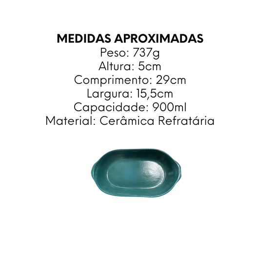 Travessa Oval Mini Jade 300ml