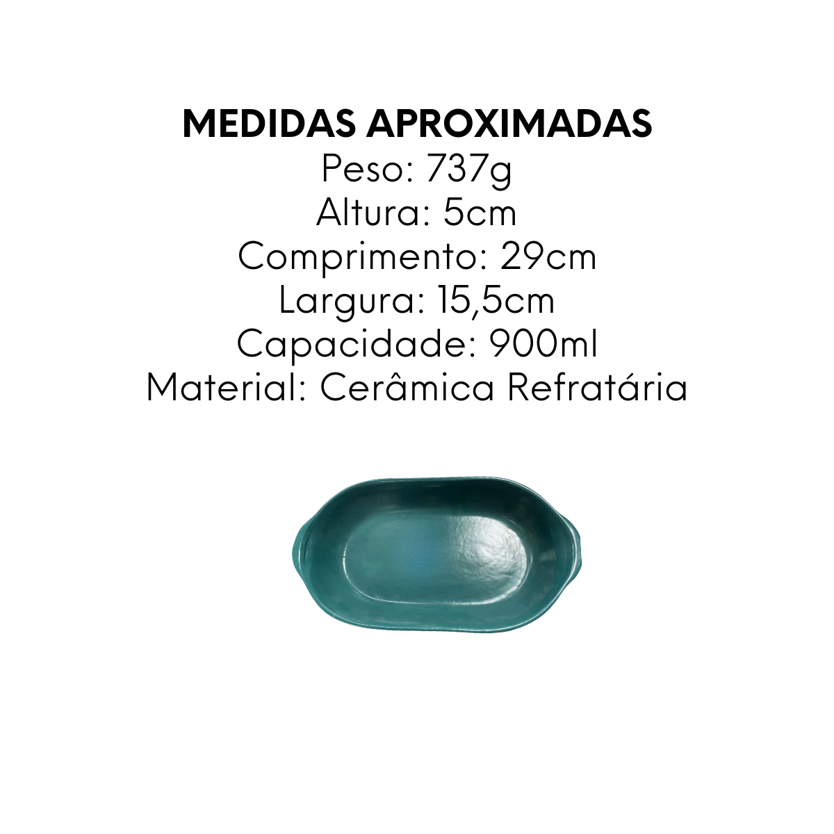 Travessa Oval P Jade 900ml - A Gourmet