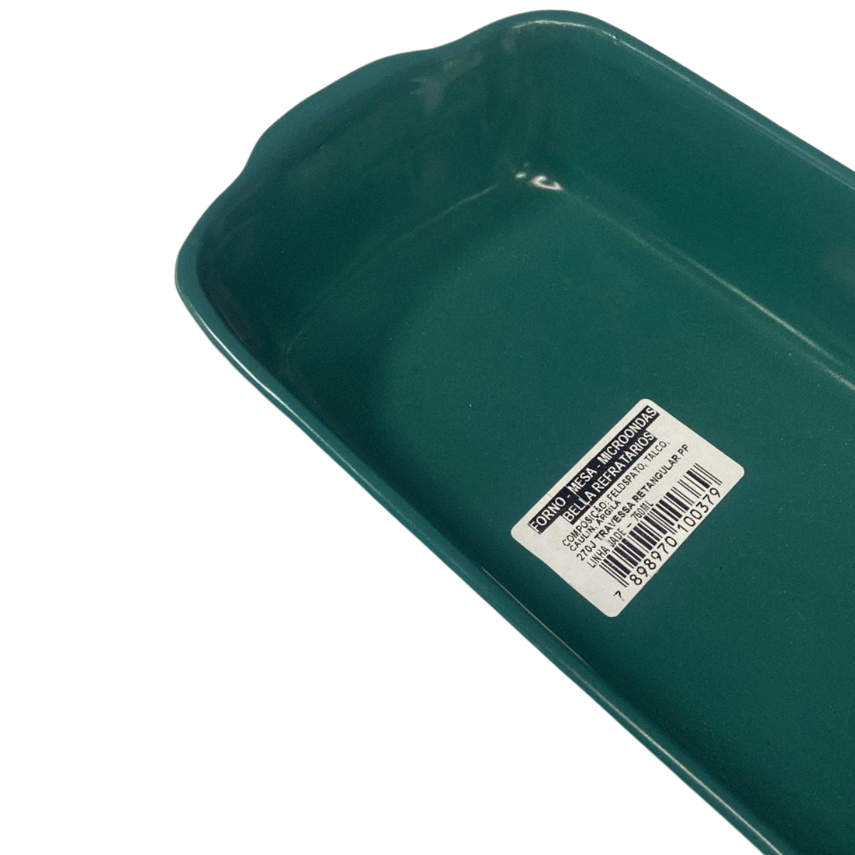 Travessa Retangular Jade Cerâmica 800ml - A Gourmet