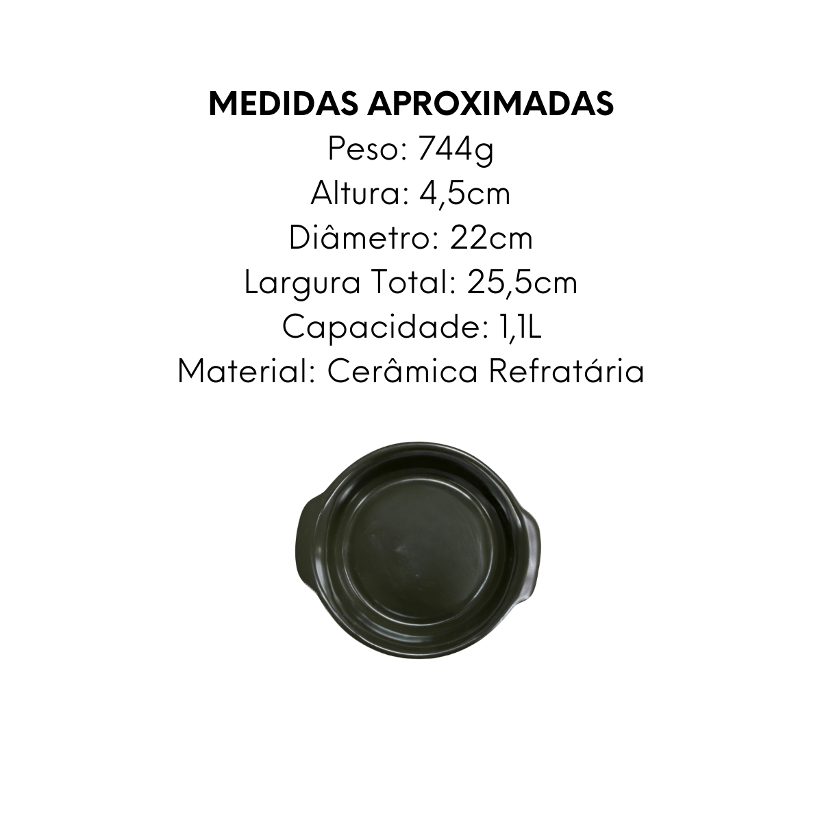 Travessa Redonda P Petróleo 22cm - A Gourmet