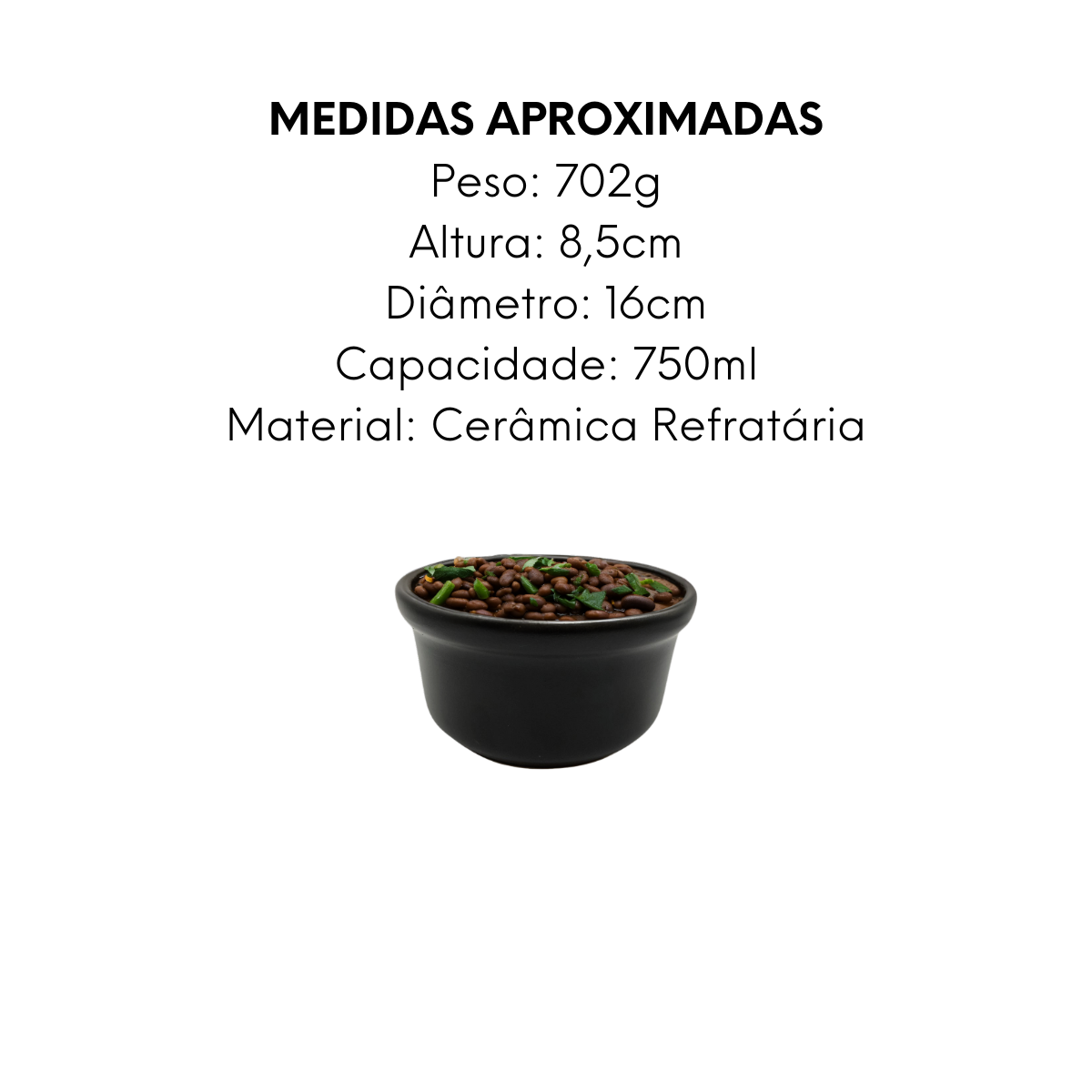 Cumbuca Petróleo Refratária 750ml - A Gourmet