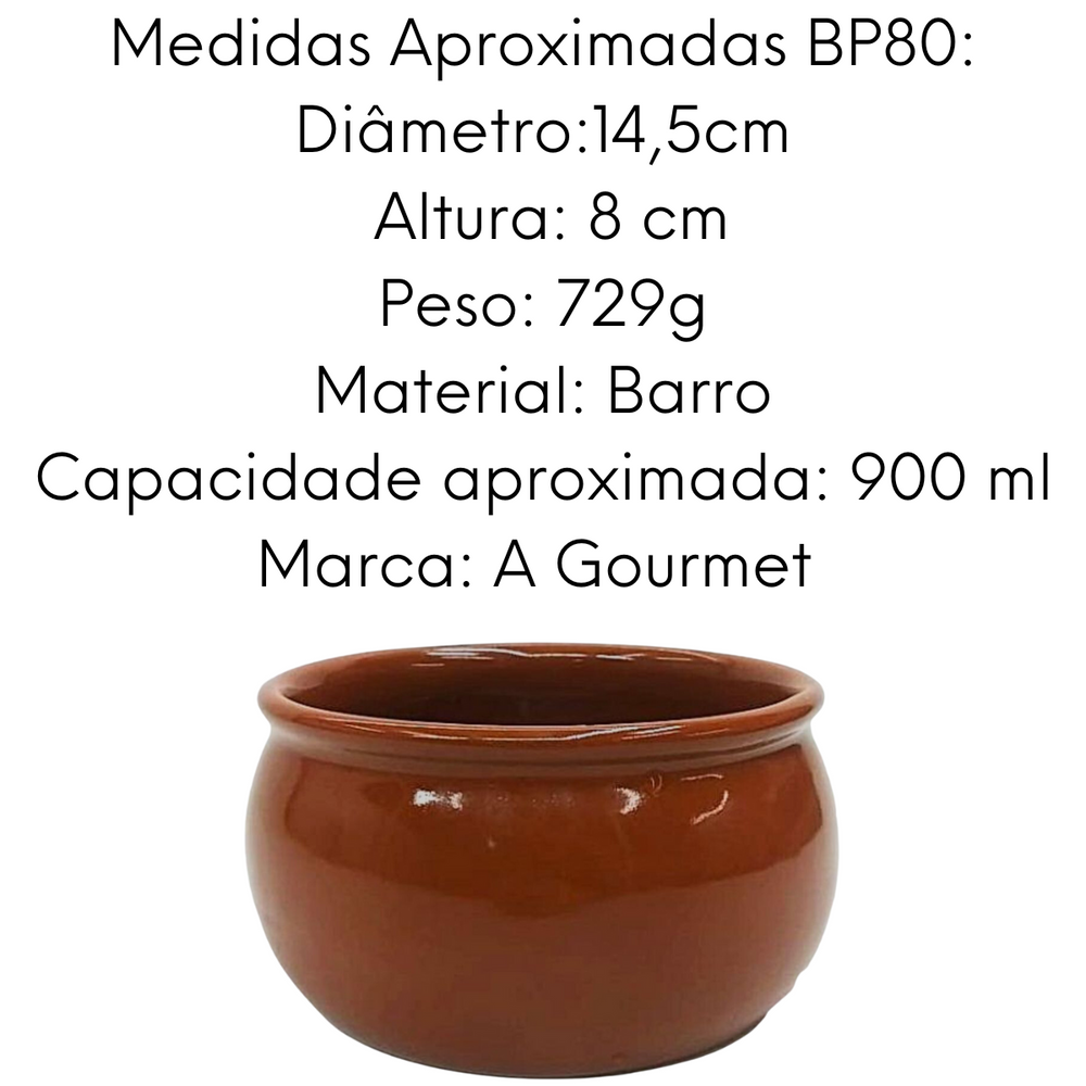 Cumbuca Alta N80 de Barro Com 14cm Bela Porcelana