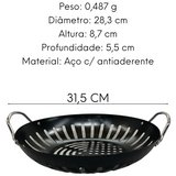 Assadeira Wok Para Churrasco 28cm