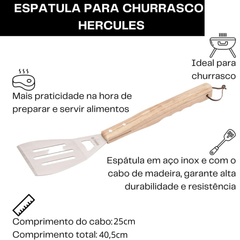 Espátula Para Churrasco Cabo de Madeira Hercules - A Gourmet