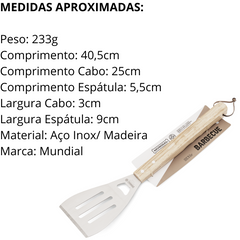 Espátula Para Churrasco Cabo de Madeira Hercules - A Gourmet