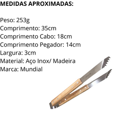 Pegador de Churrasco em Aço Inox Cabo de Madeira Hercules
