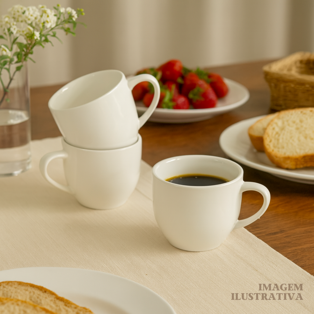 Xicara Chá Porcelana Branca