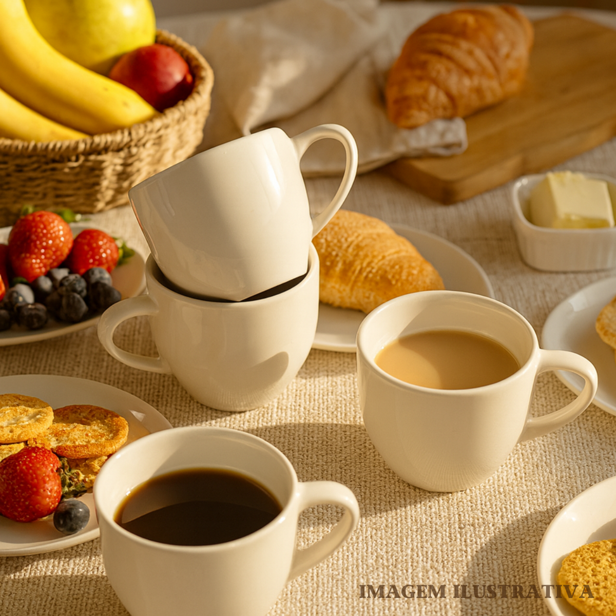 Xicara Chá Porcelana Branca