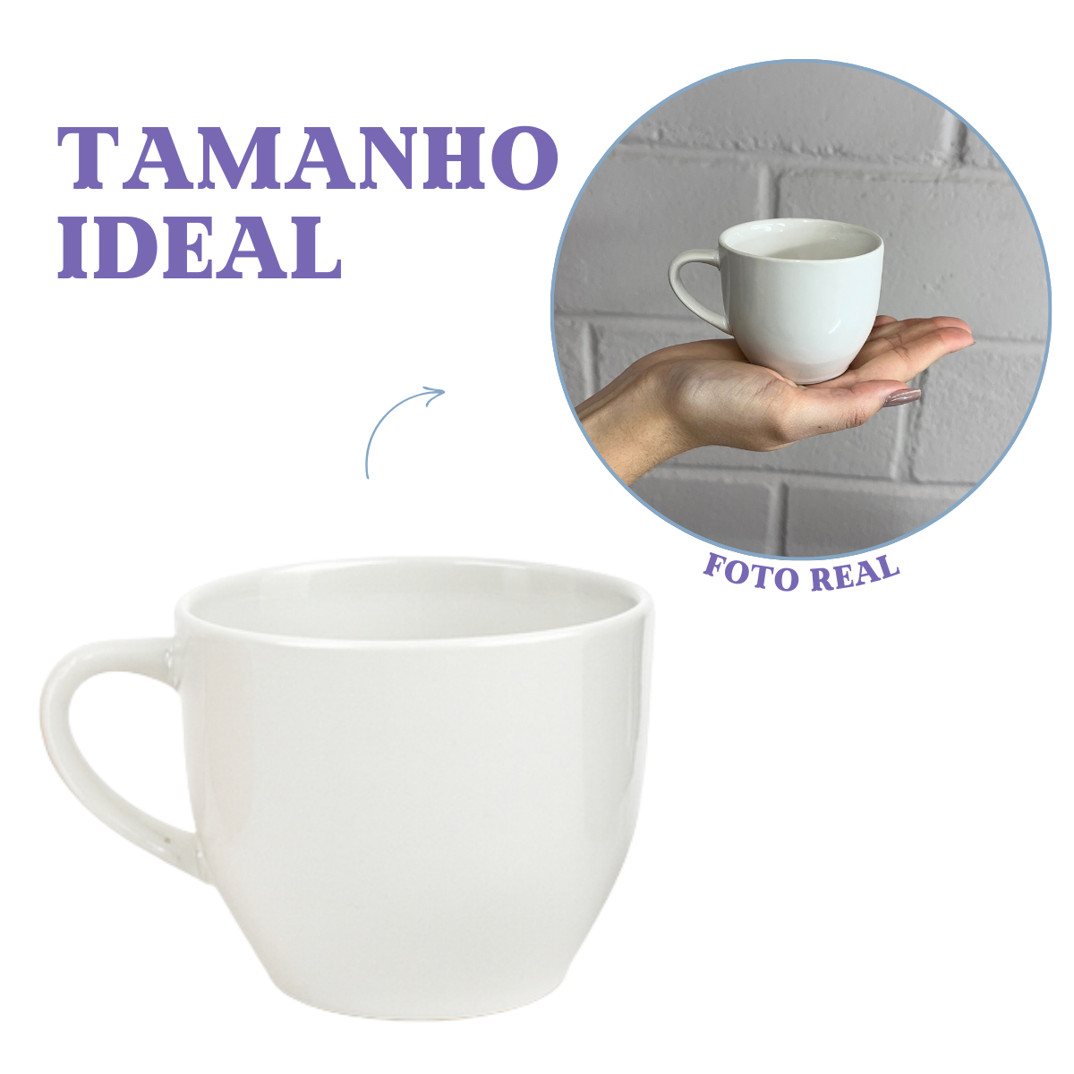 Xicara Chá Porcelana Branca