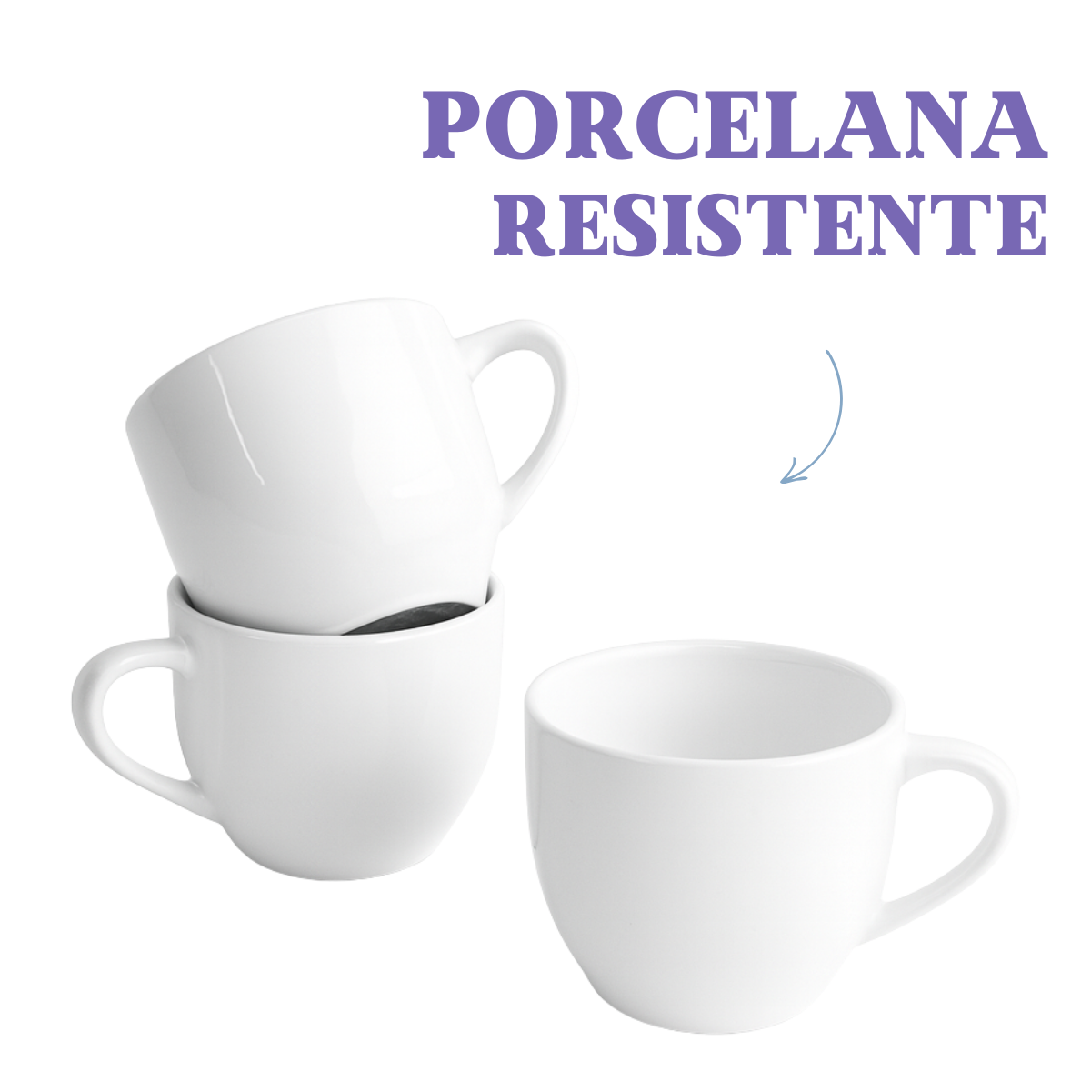 Xicara Chá Porcelana Branca