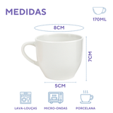 Xicara Chá Porcelana Branca
