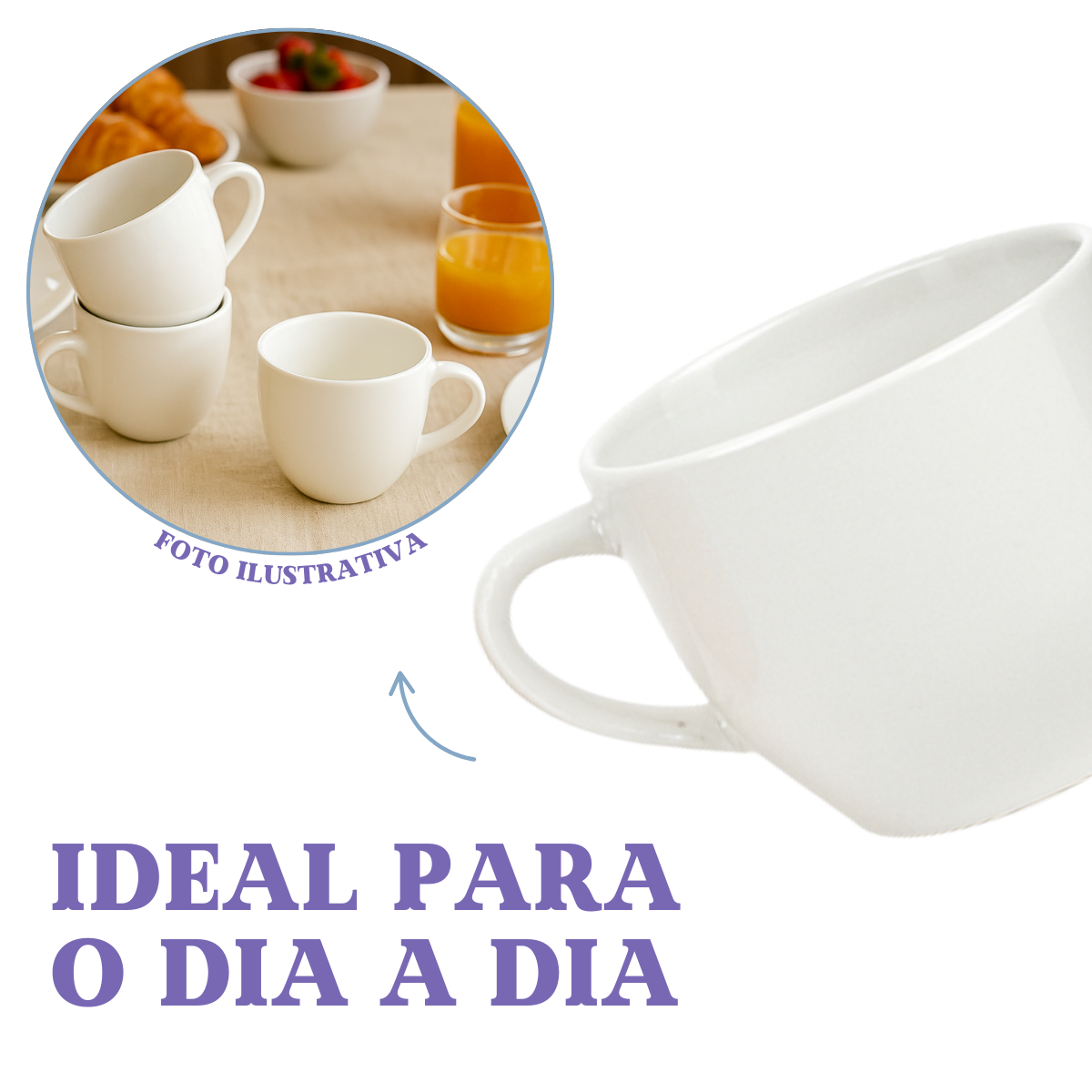 Xicara Chá Porcelana Branca