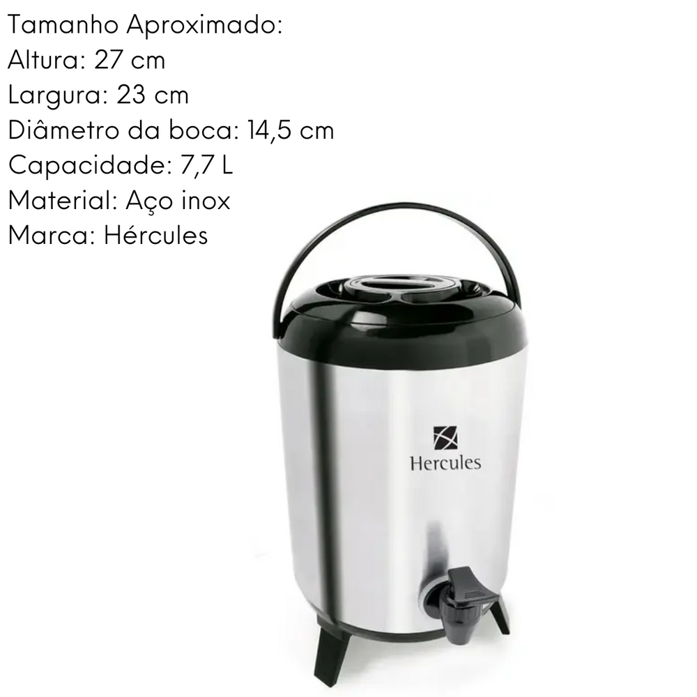 Botijão Térmico Hércules 7,7L Hercules