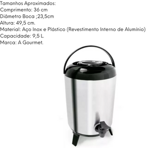 Botijão Térmico em Aço Inox Hercules A Gourmet