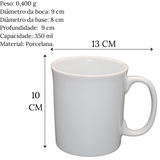 Caneca Francesa 350ml Porcelana BelaVista