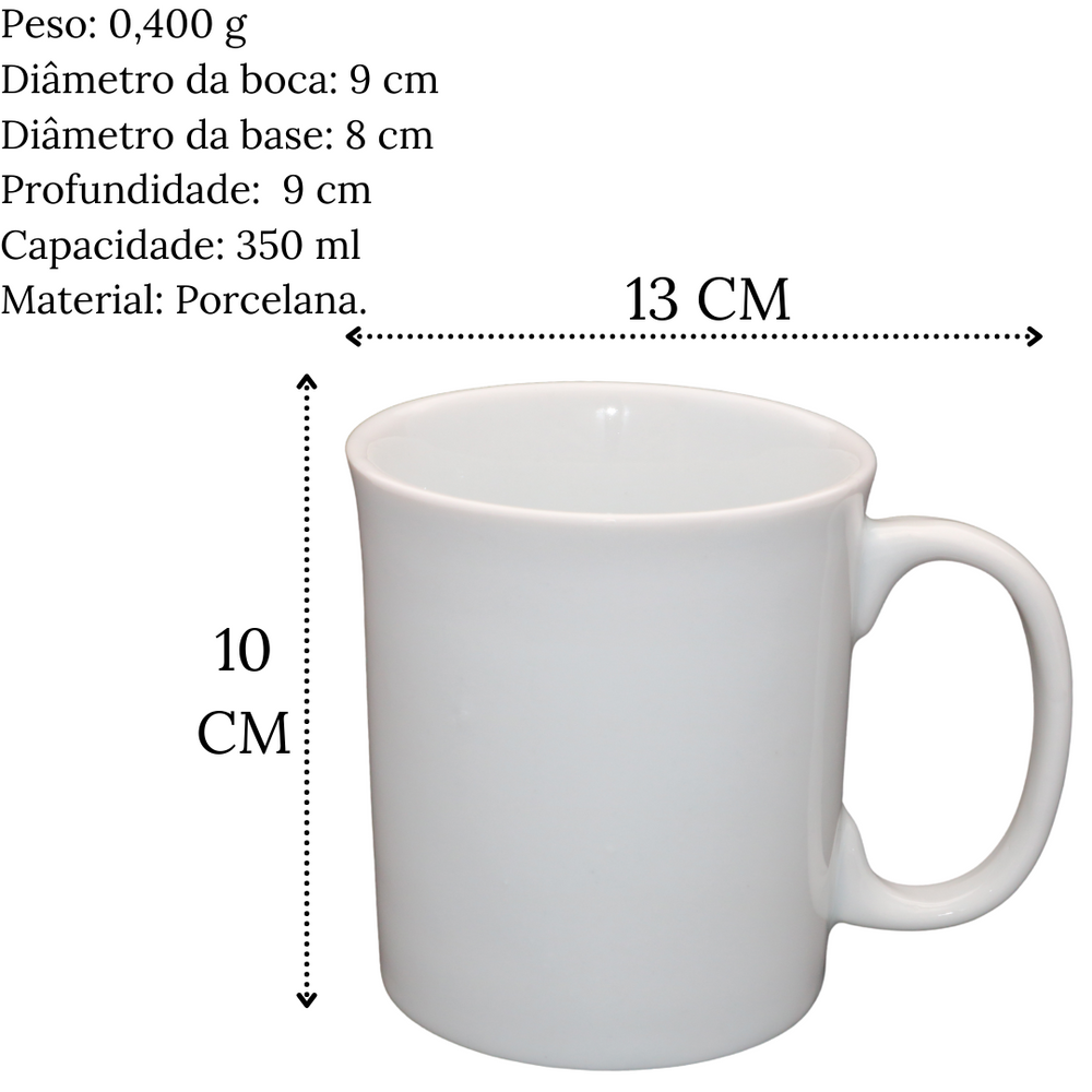 Caneca Francesa 350ml Porcelana BelaVista