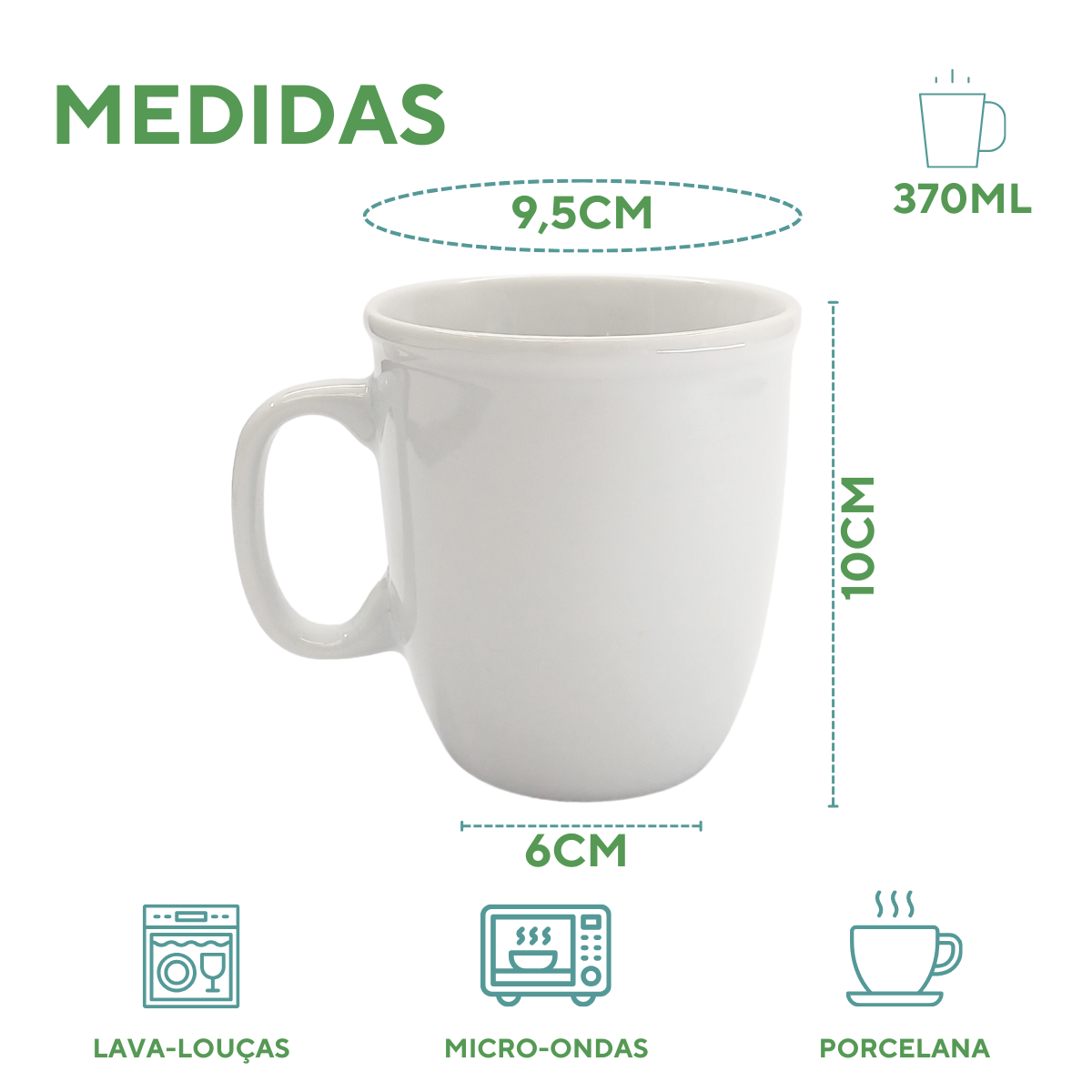 Caneca Porcelana 370ml