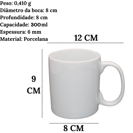 Caneca Para Chocolate Média 300ml em Porcelana