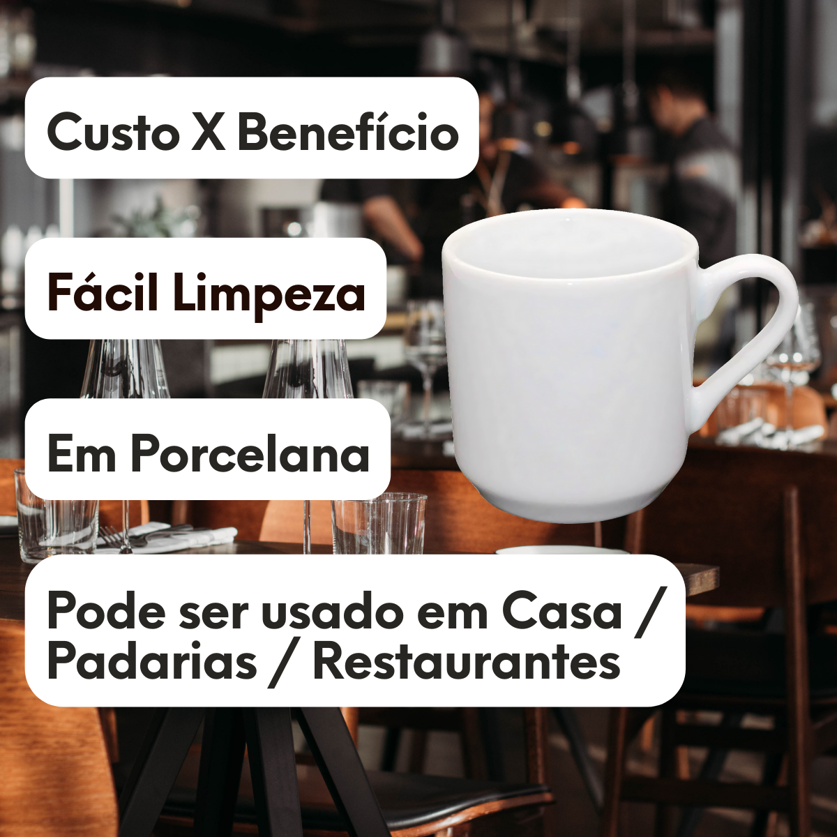 Caneca Porcelana 200ml - A Gourmet